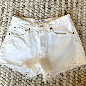 Agolde white PARKER SHORT IN PLATINUM